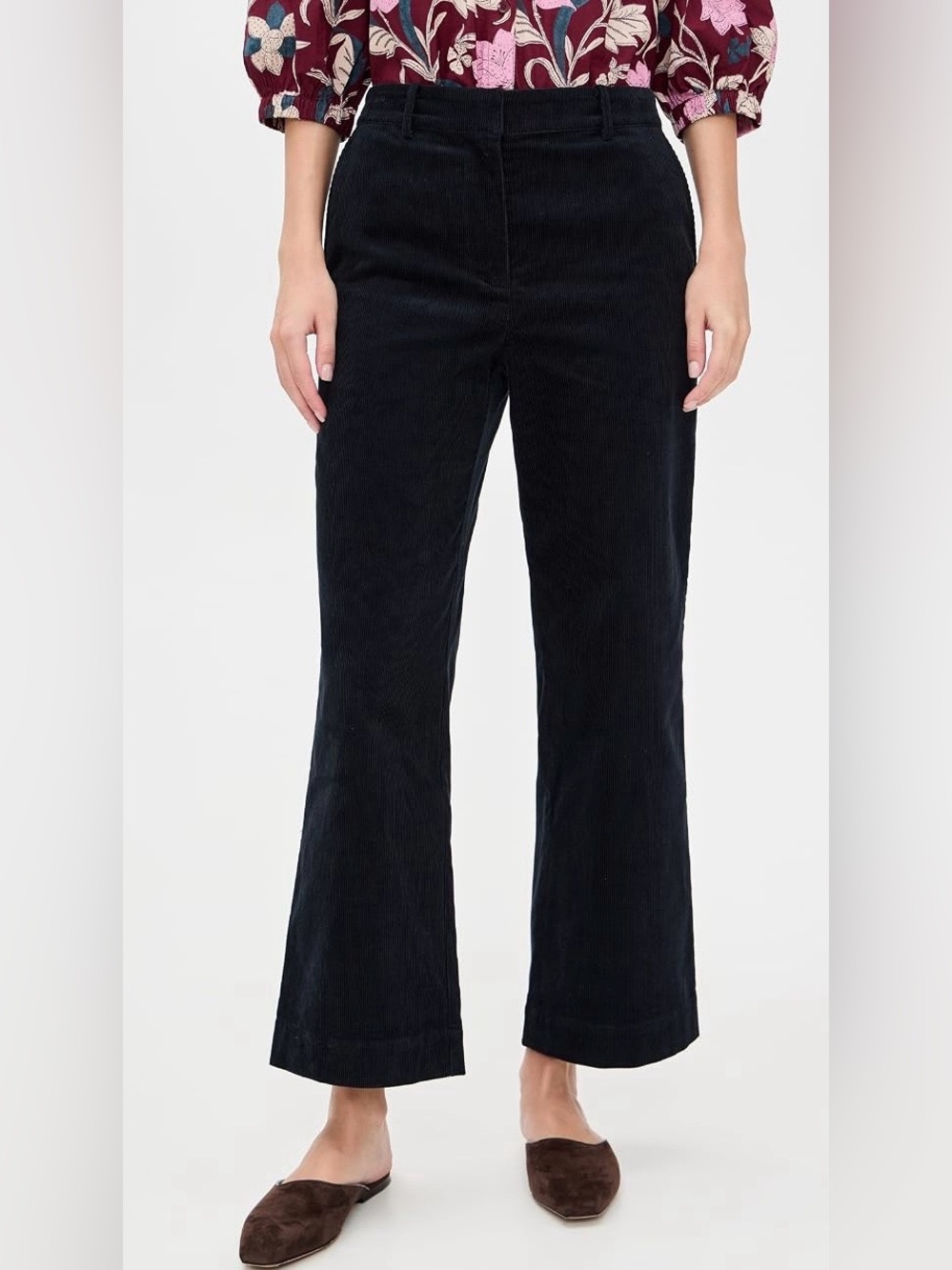 Apiece Apart Black Corduroy Boot-Cut Trousers